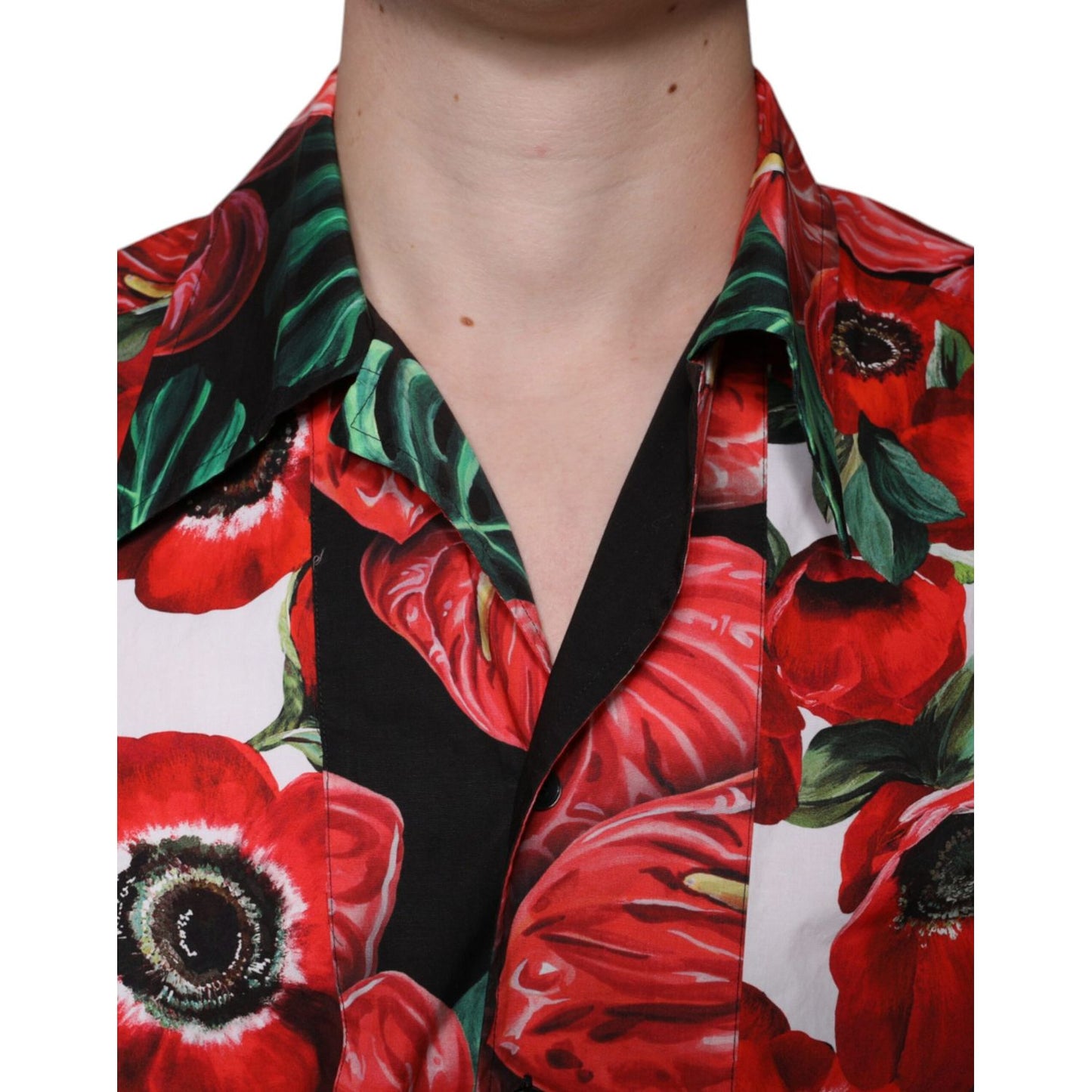 Dolce & Gabbana Multicolor Anemone Button Down Casual Shirt