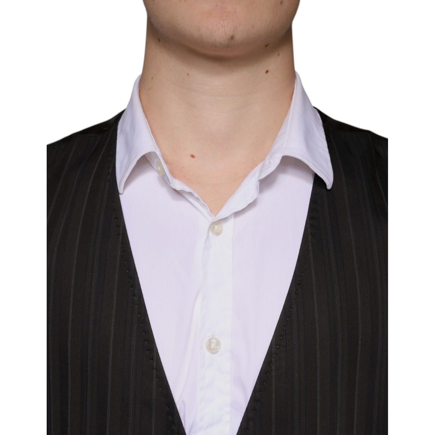 Dolce & Gabbana Black Cotton Waistcoat Dress Formal Vest