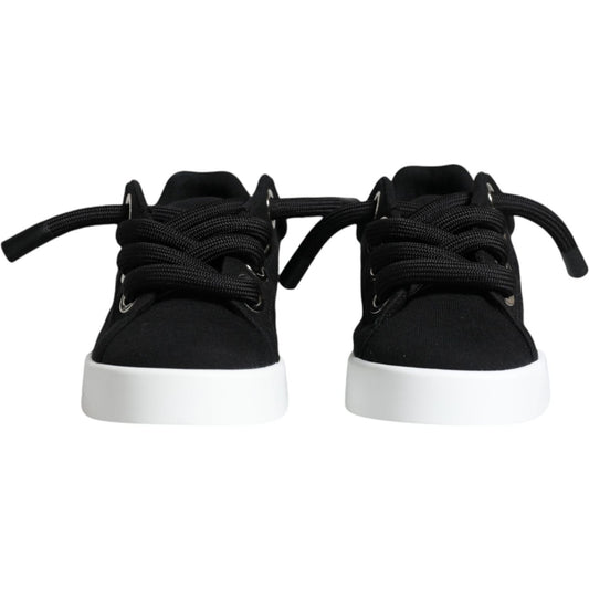 Dolce & Gabbana Black Portofino Low Top Sneakers Shoes Dolce & Gabbana Lavender