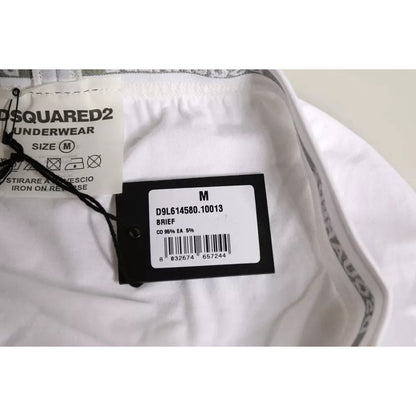 Dsquared² White Cotton Stretch Women Mid Waist Panty Underwear