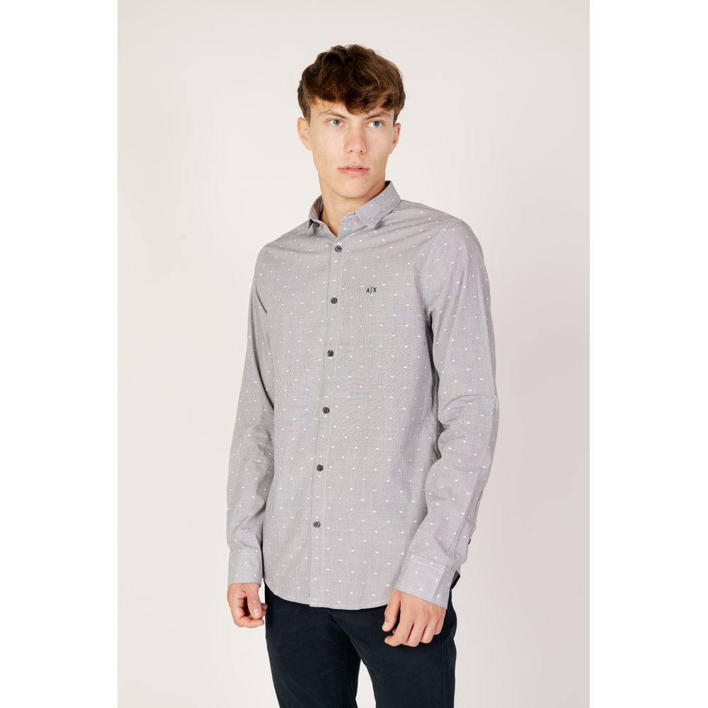 Armani Exchange Black Cotton Pattern Shirt