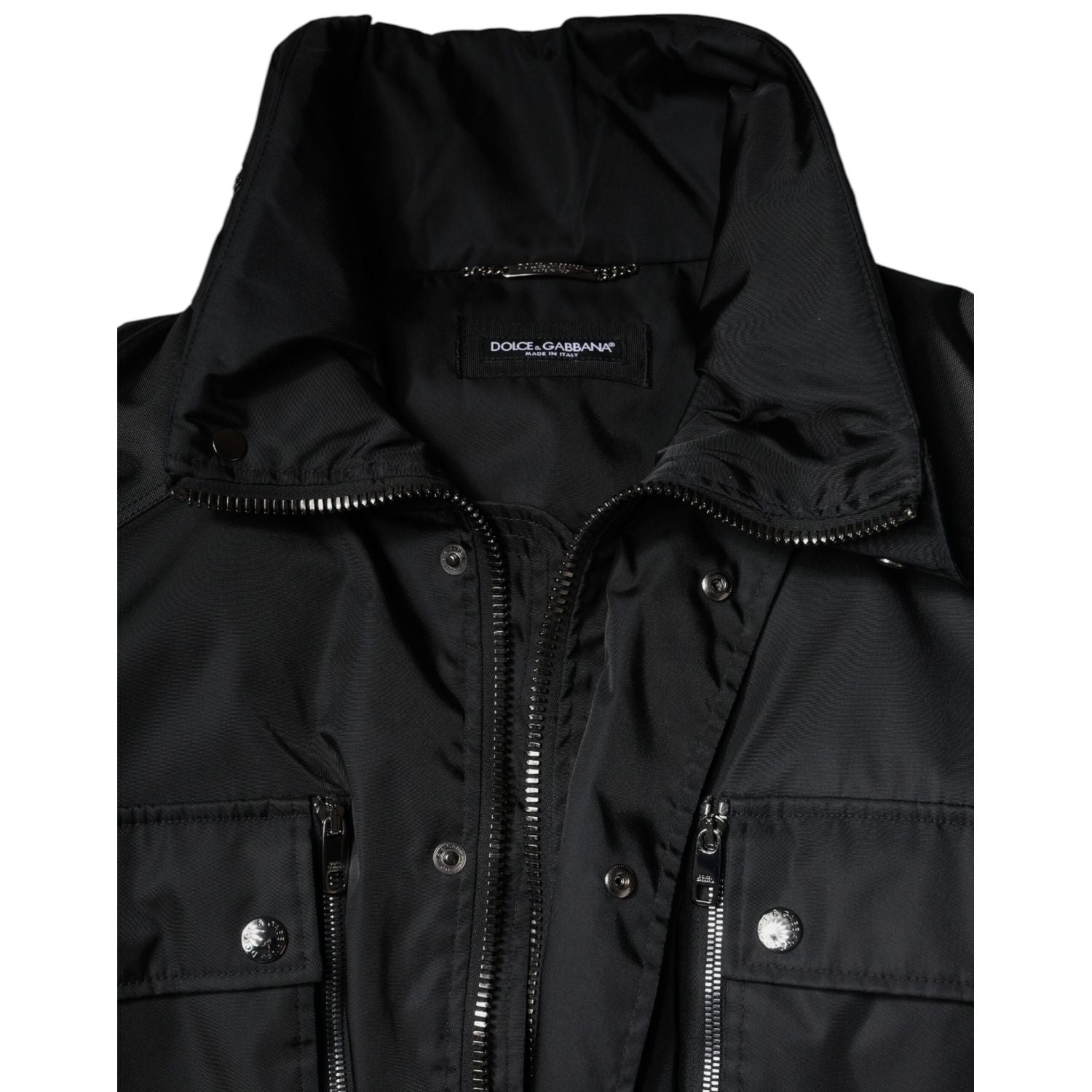 Dolce & Gabbana Black Nylon Winter Men Parka Coat Jacket