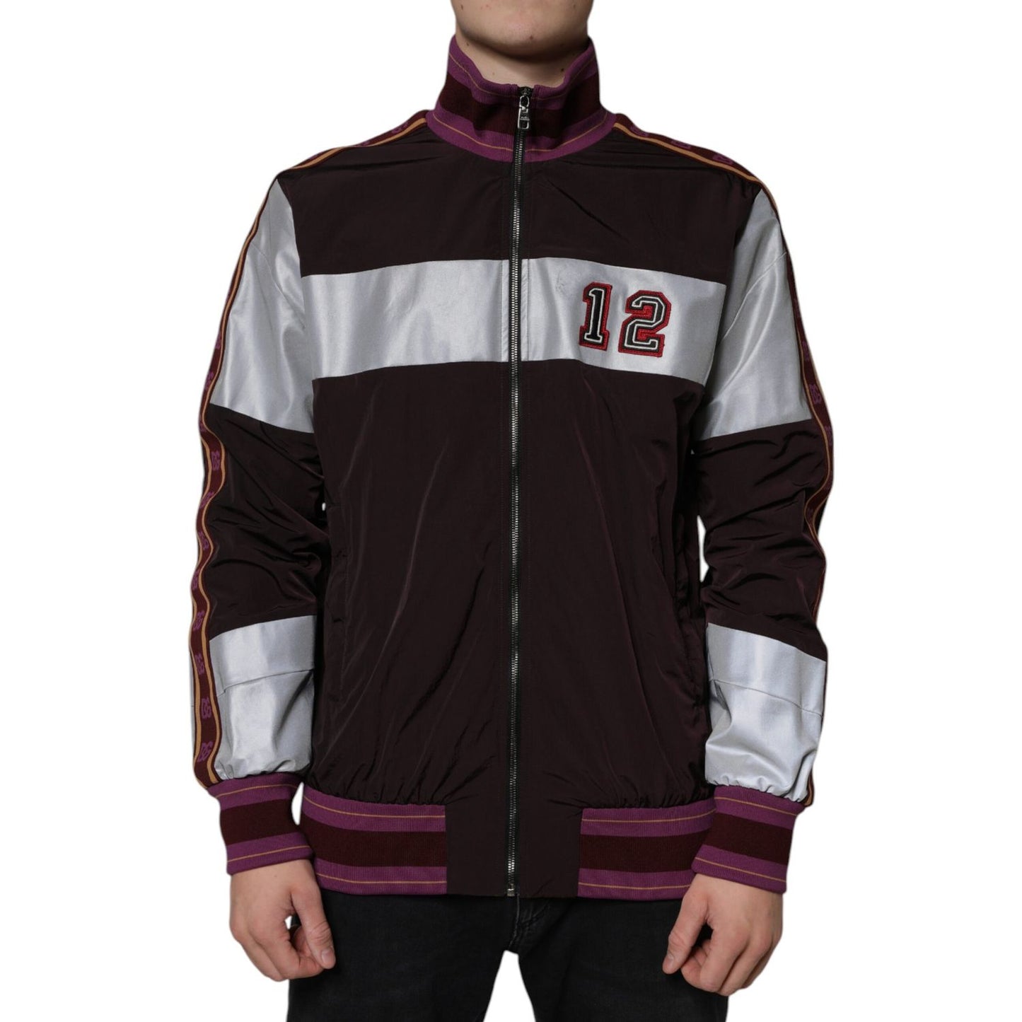 Dolce & Gabbana Multicolor Full Zip Jersey Men Bomber Jacket