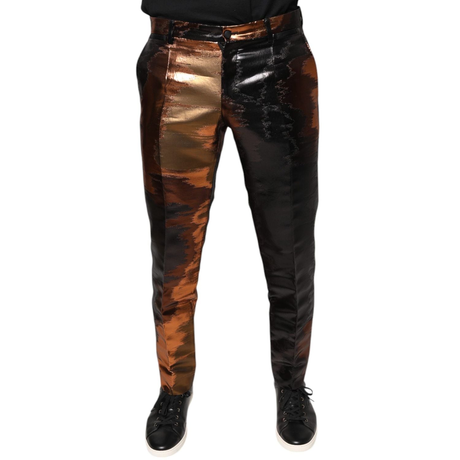 Dolce & Gabbana Multicolor Jacquard Skinny Men Pants