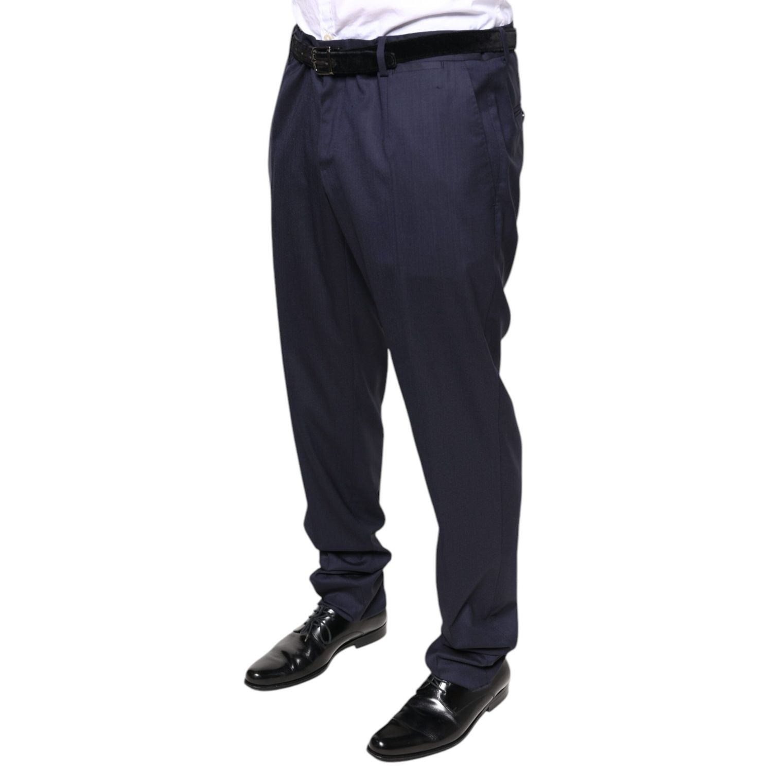 Dolce & Gabbana Blue Wool Skinny Formal Dress Pants