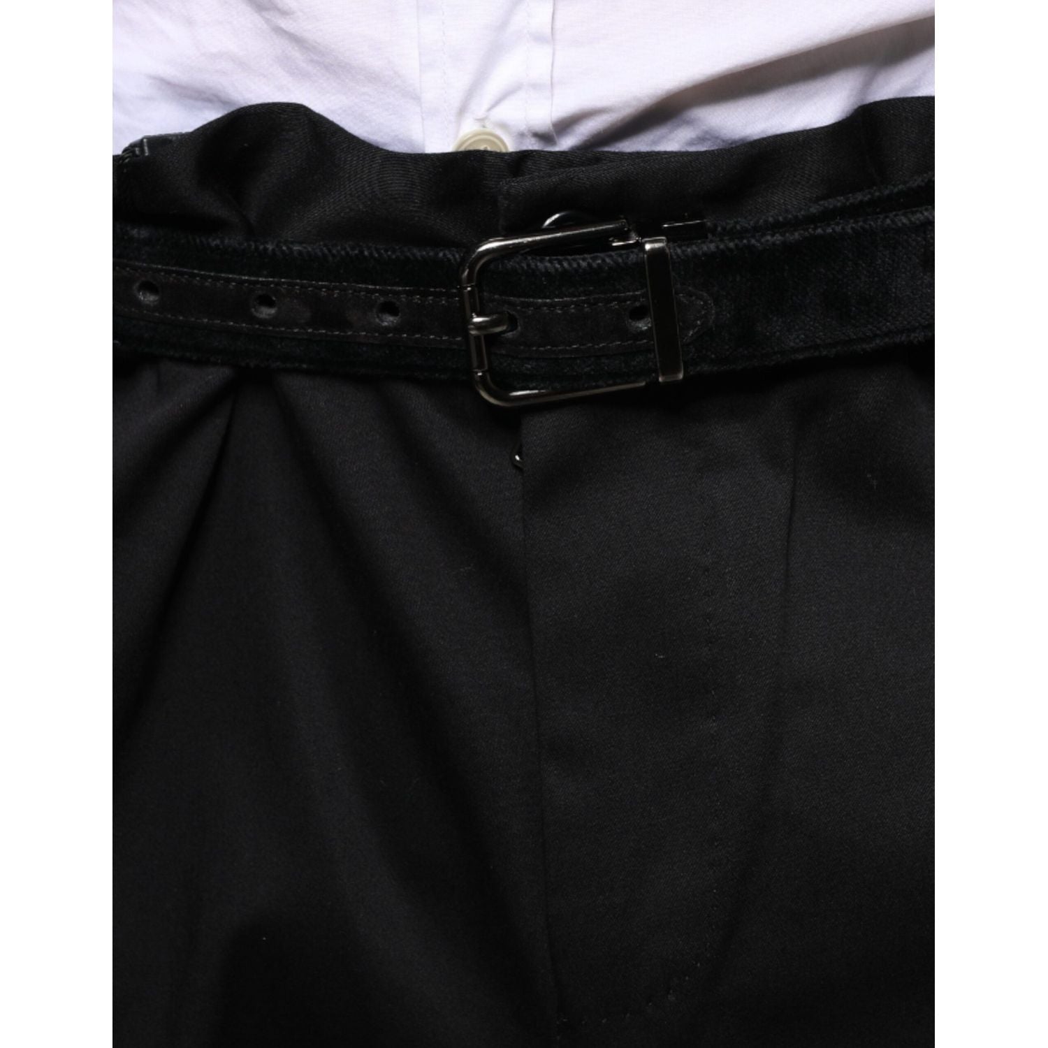 Dolce & Gabbana Black Cotton Stretch Skinny Men Dress Pants