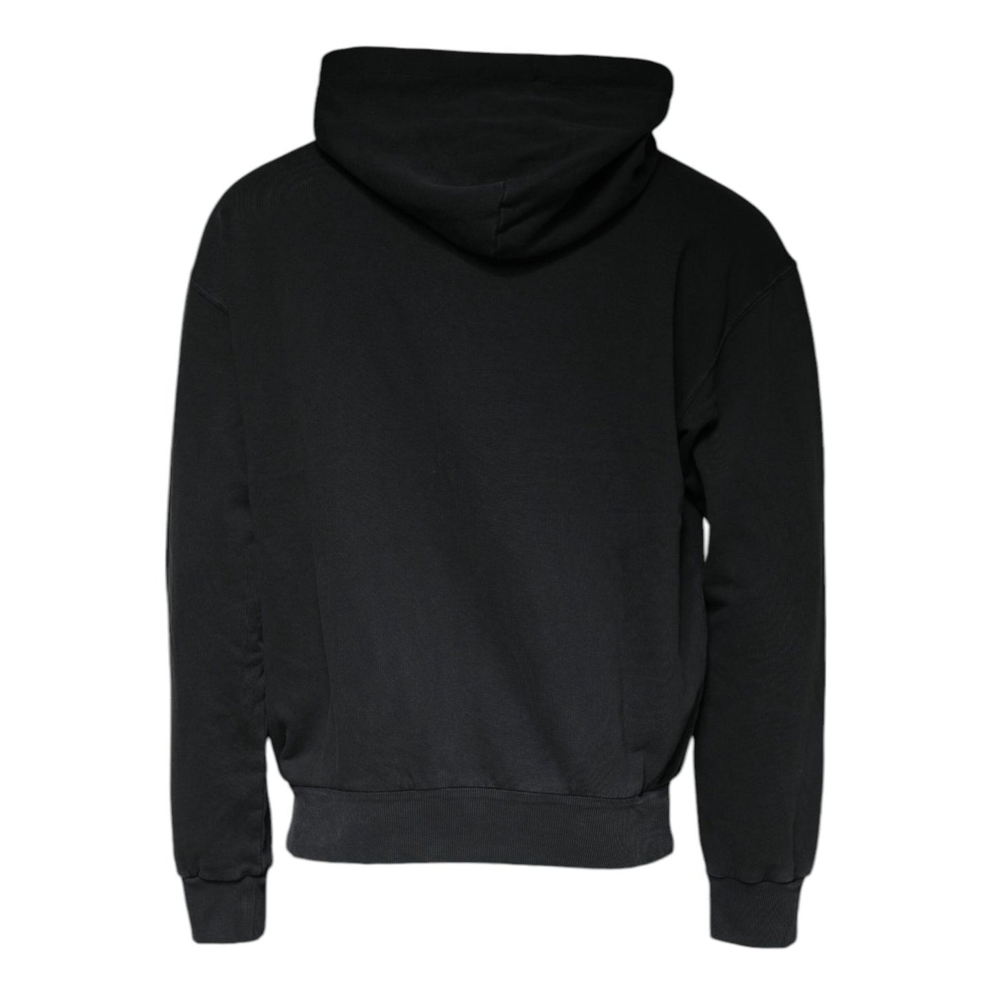 Dolce & Gabbana Black Logo Plaque Hooded Full Zip Sweater