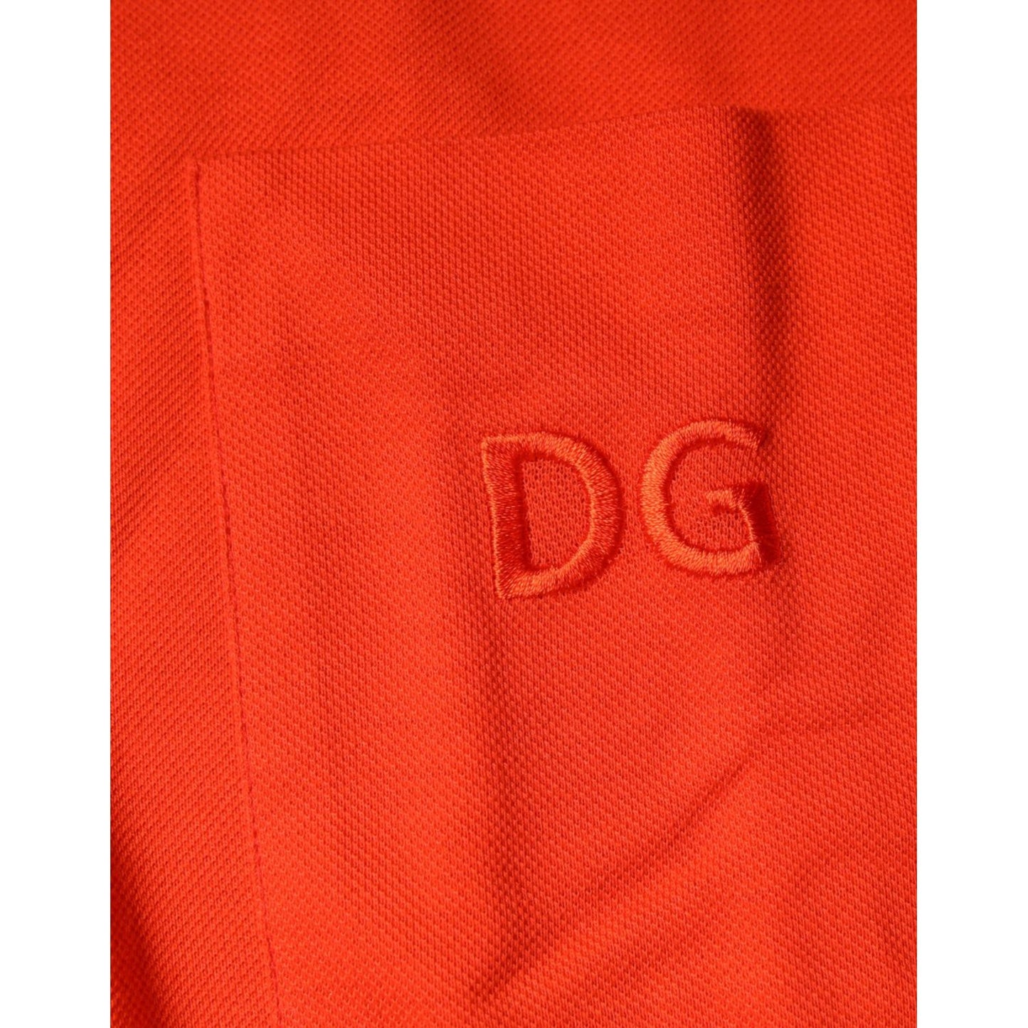 Dolce & Gabbana Orange Cotton Button Down Casual Polo Shirt