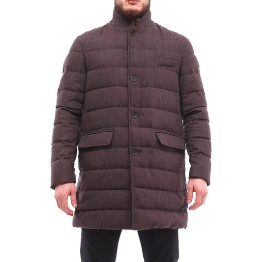 Herno Brown Wool Jacket Herno Dark Slate Gray