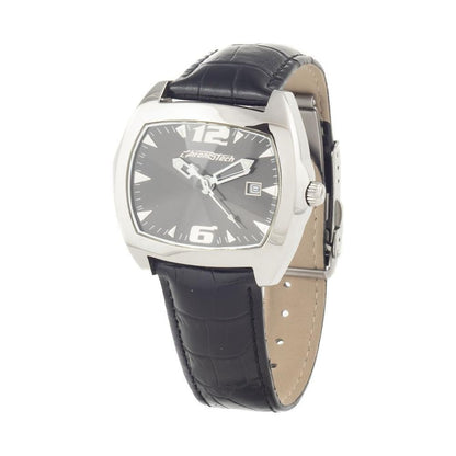 Chronotech Black Leather Dress Watch