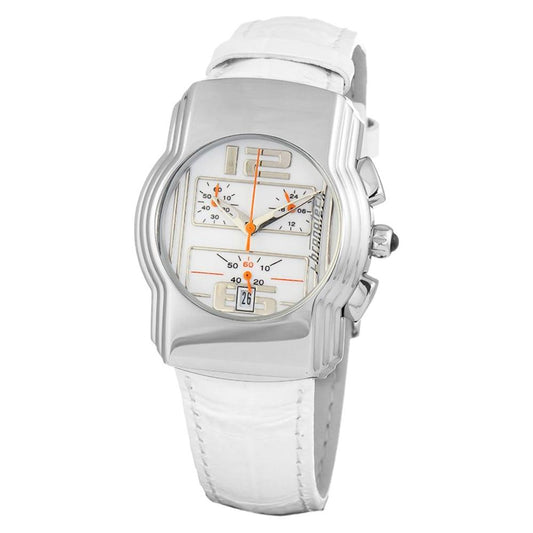 Chronotech White Leather Watch Chronotech Light Gray