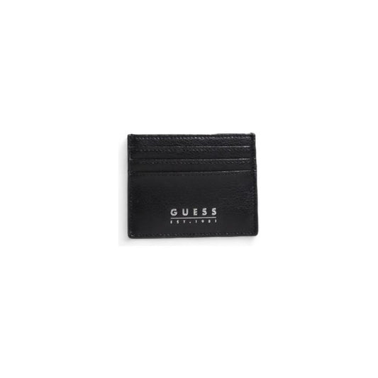 Guess Black Leather Wallet Guess Dark Slate Gray