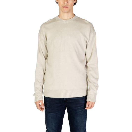 Calvin Klein Jeans Beige Organic Cotton Sweater Calvin Klein Jeans Light Gray