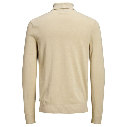 Jack Jones Beige Cotton Sweater Jack Jones Tan