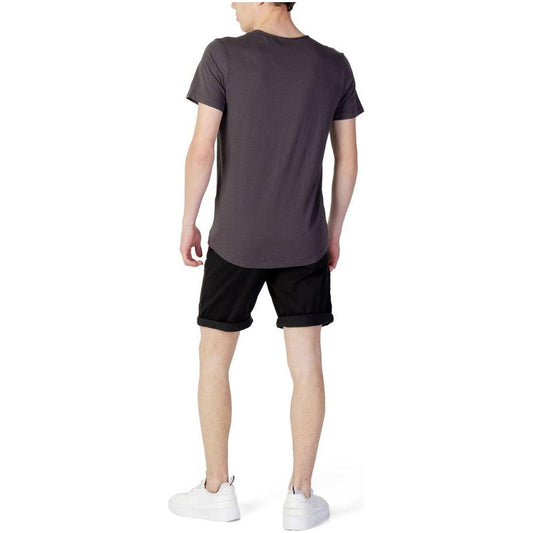 Jack Jones Gray Organic Cotton T-Shirt Jack Jones Gray