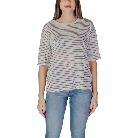 B.Young brown polyester tops & T-shirt, women's spring/summer collection, 50% polyester, 50% viscose, stylish casual wear.