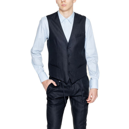 Antony Morato Black Linen Waistcoat
