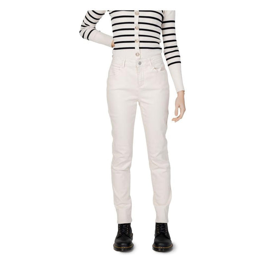 Morgan De Toi women's beige cotton cigarette pants for Fall/Winter