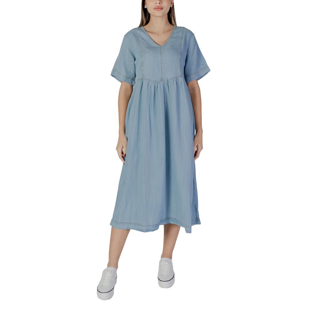 B.Young Light Blue Cotton Long Dress