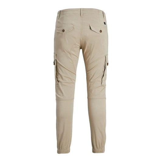 Jack Jones Beige Cotton Jeans & Pant Jack Jones Dark Gray