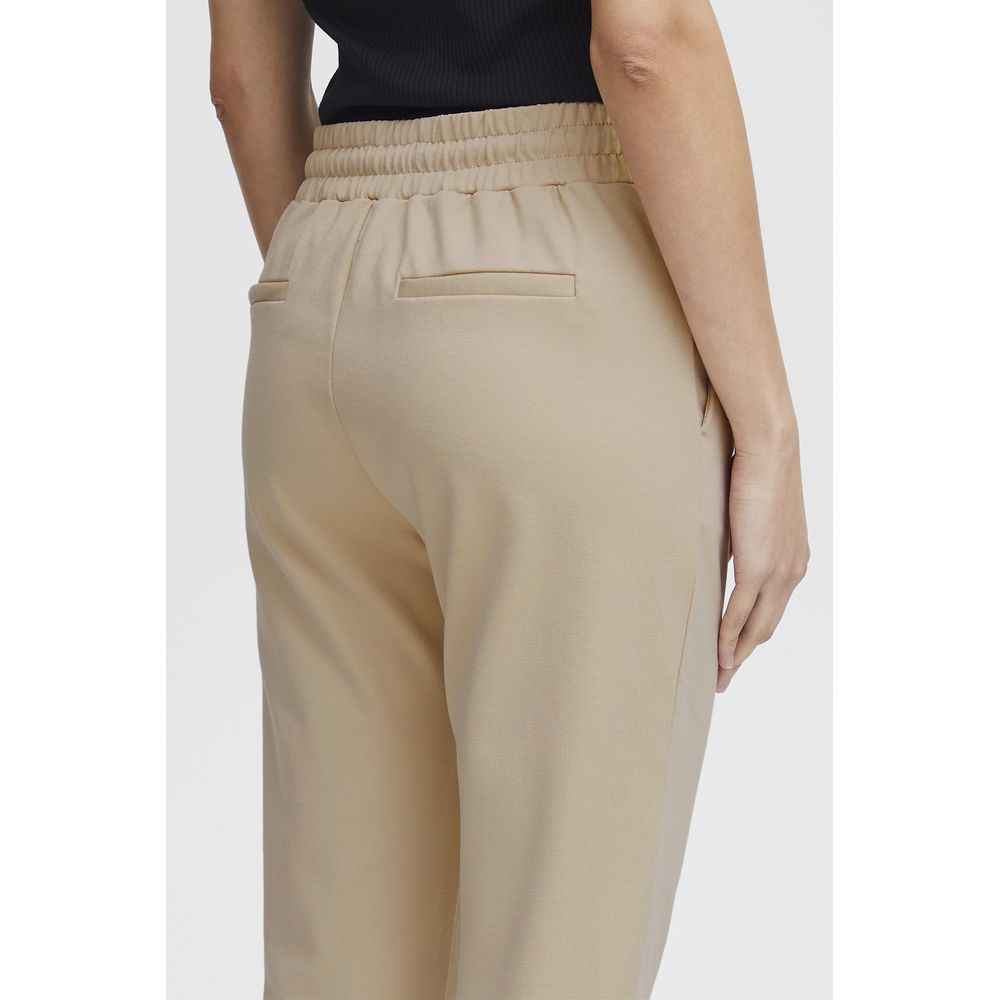 ICHI Beige Polyester Pants