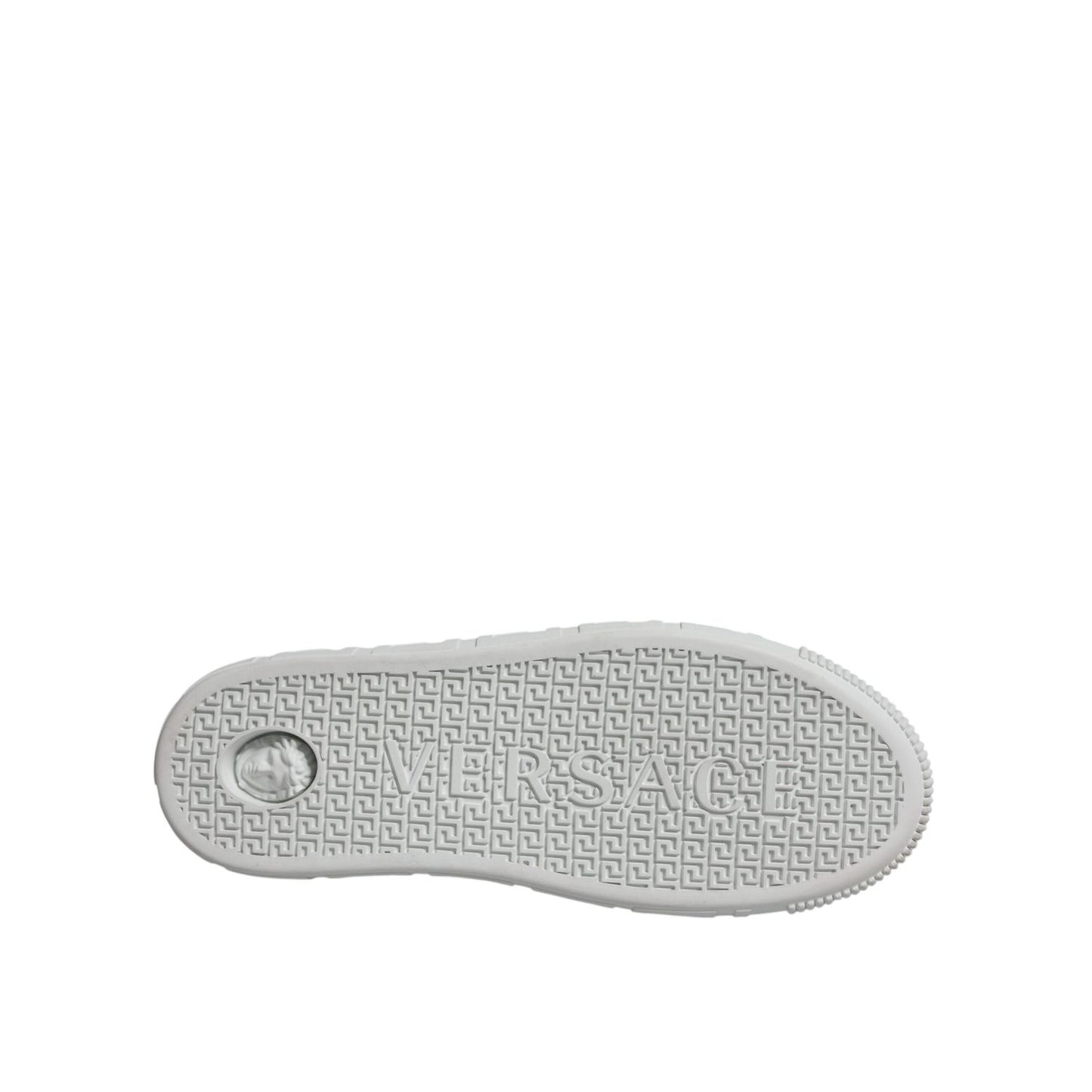 Versace White Pink Greca Print Platform Low Top Sneakers Shoes