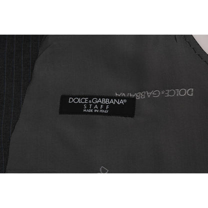 Dolce & Gabbana Gray STAFF Cotton Striped Vest