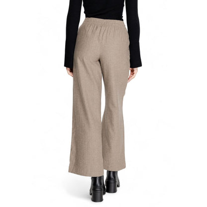 Jacqueline De Yong Brown Cotton Casual Pants