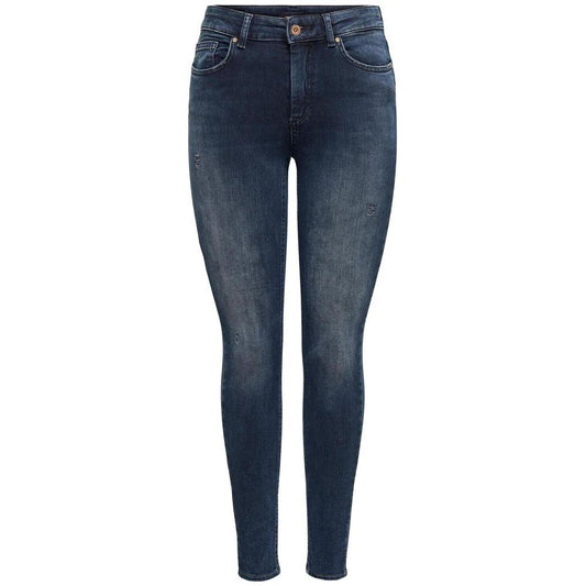 Women's skinny blue jeans, fall/winter collection, cotton and elastane blend for comfort and style.