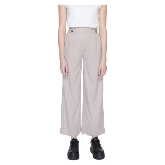 Jacqueline De Yong gray palazzo trousers for women, spring/summer collection, made of 53% viscose and 47% nylon.