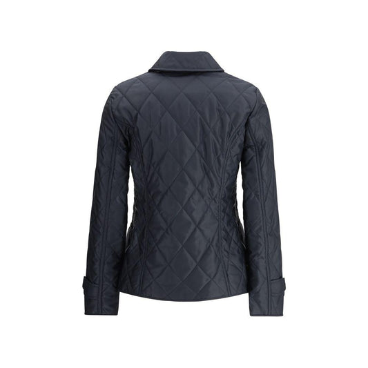 Burberry Fernleigh Jacket, back view, featuring a quilted design with adjustable button cuffs and a classic collar.
