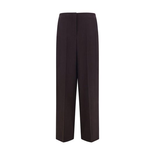 Fendi virgin wool pants with front button and zipper closure, featuring two side slash pockets and two back welt pockets.