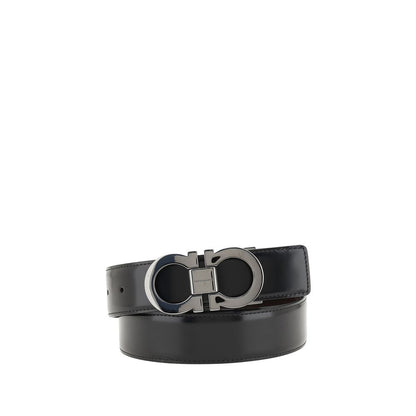 Ferragamo Black Calf Leather Bos Taurus Regular Belt