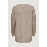 Only Beige Marabou Sweater, back view showcasing soft acrylic and polyester blend with long sleeves
