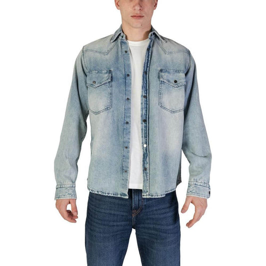 Hugo Boss Light Blue Cotton Shirt Hugo Boss Dark Gray