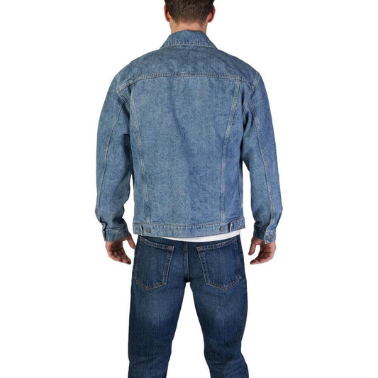 Hugo Boss Light Blue Cotton Jacket Hugo Boss Dim Gray