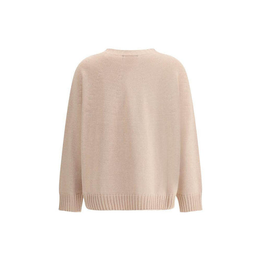 Fabiana Filippi cotton sweater with ribbed crew neck, cuffs, and hem in a monochrome pattern, back view for a smart-casual look.