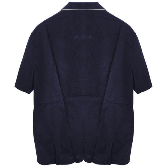 Emporio Armani Blue Cotton Shirt Emporio Armani Dark Slate Gray