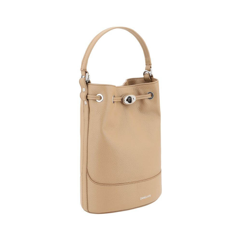 Front view with bag zipped and handles upright.