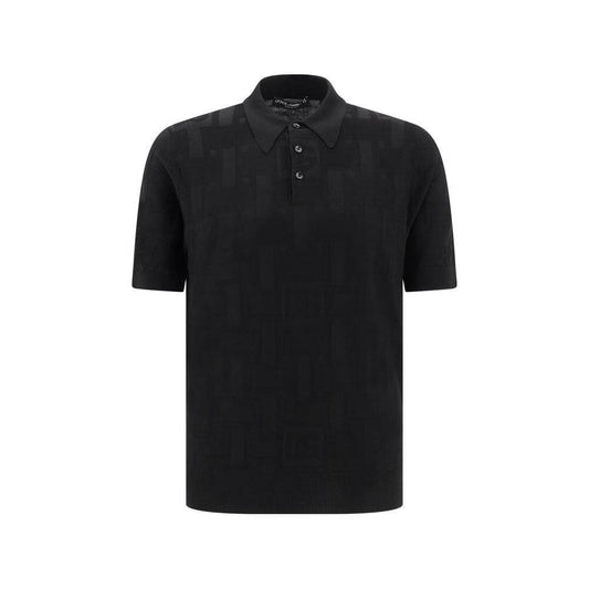 Dolce & Gabbana Silk Polo Shirt Dolce & Gabbana Black