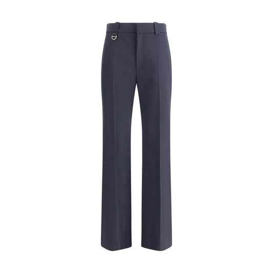 Chloé virgin wool pants with front zipper, hook-and-eye closure, side and back pockets, waistband loops, in regular fit.