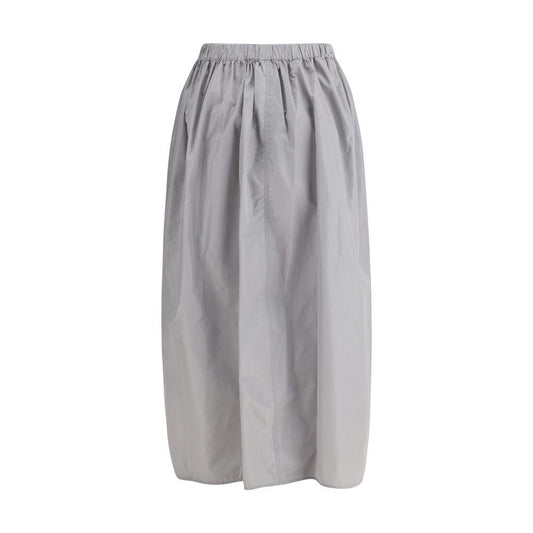 Fabiana Filippi Midi Trench Skirt with elasticized waistband, sustainable drip protection, elegant above-ankle length, made in Italy.