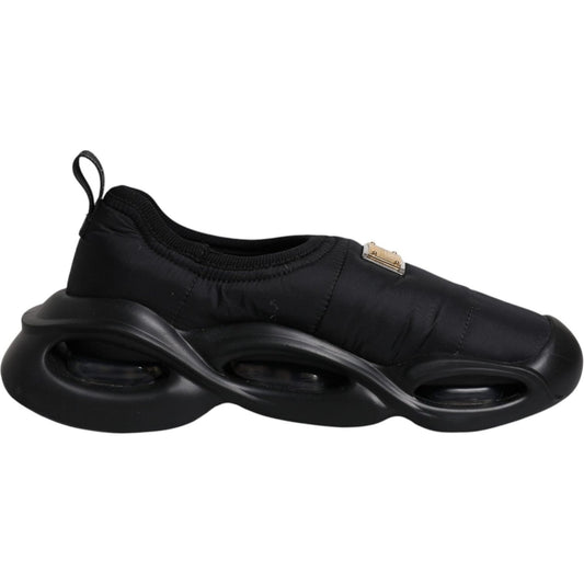 Dolce & Gabbana Black Slip On Wave Low Top Men Sneakers Shoes Dolce & Gabbana Black