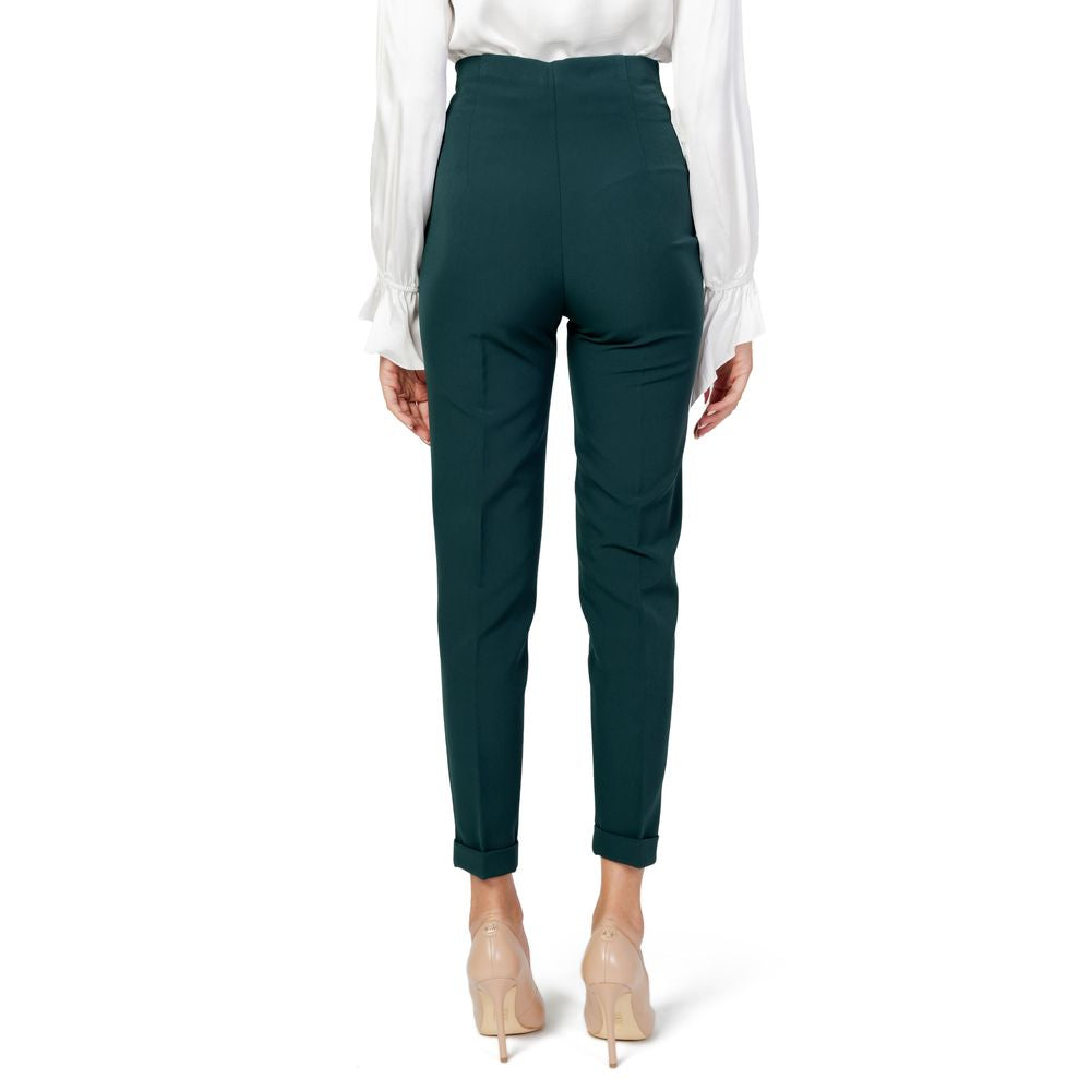 Sandro Ferrone Green Polyester Pant