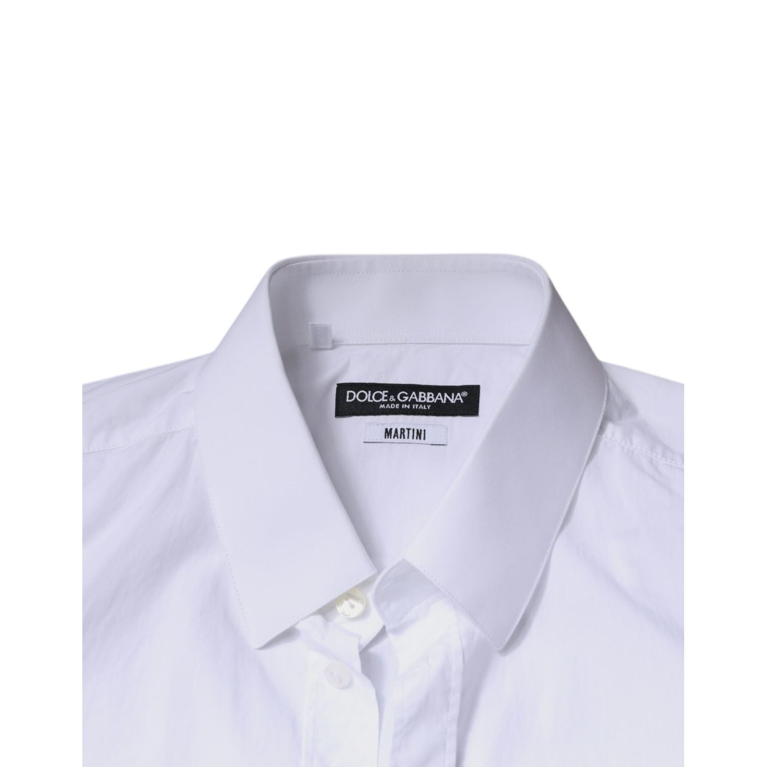 Dolce & Gabbana White Cotton Slim Fit MARTINI Men Dress Shirt