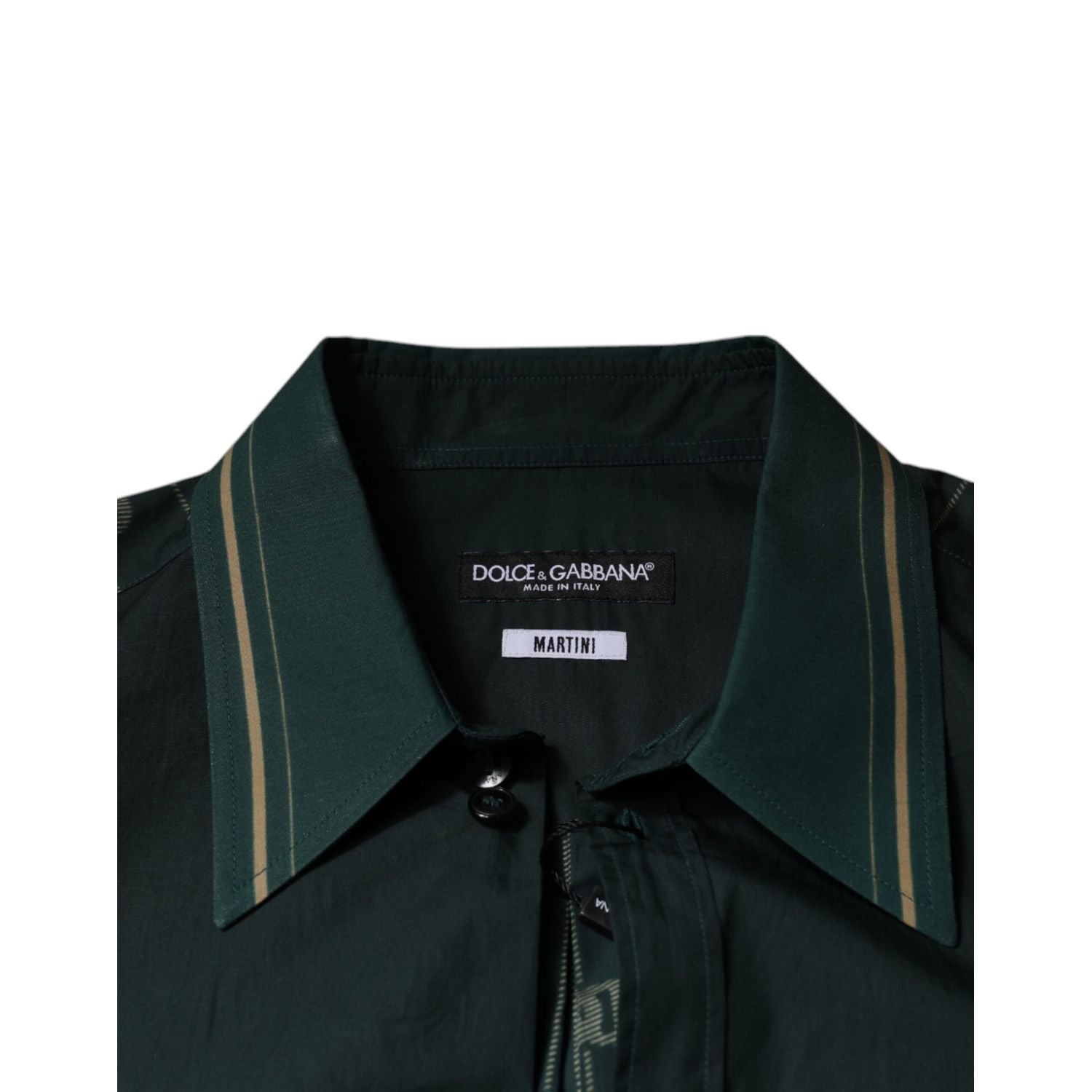 Dolce & Gabbana Green Logo Long Sleeve MARTINI Casual Shirt