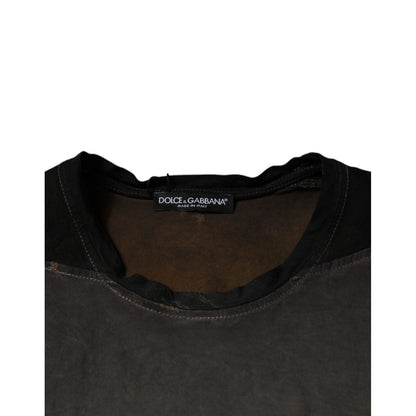 Dolce & Gabbana Brown Graphic Print Cotton Round Neck T-shirt