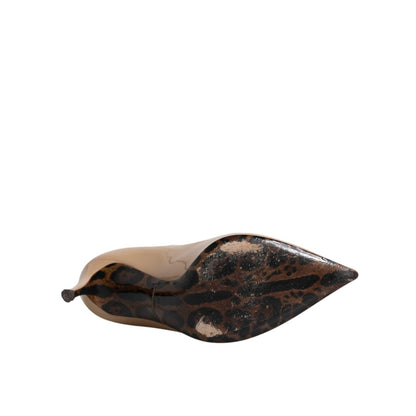Dolce & Gabbana Beige Patent Leather Stiletto Heel Pumps Shoes