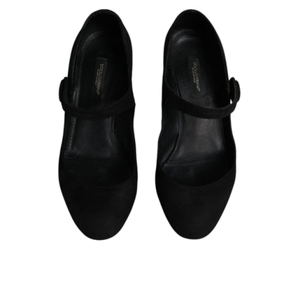 Dolce & Gabbana Black Suede Leather KEIRA Heels Pumps Shoes