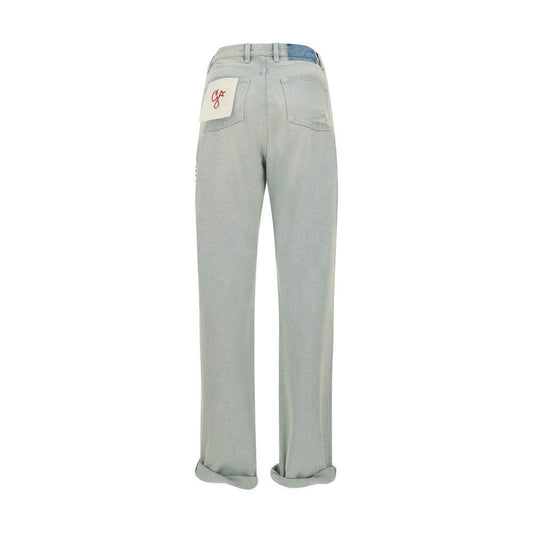 Back view of Golden Goose Golden Jeans with urban style, featuring pockets, belt loops, and relaxed fit design.